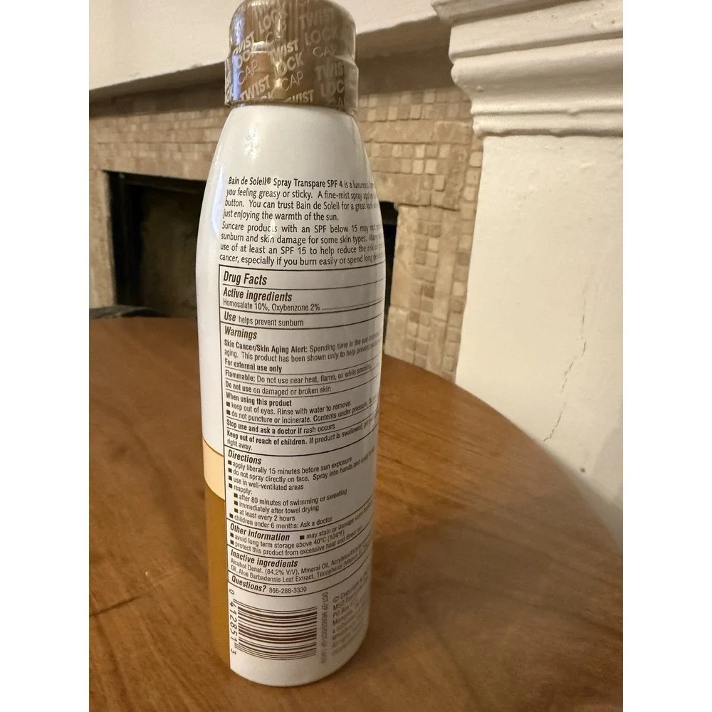 Bain de Soleil SPF 4 Spray Transpare Sunscreen New & Sealed Water Resistant Rare